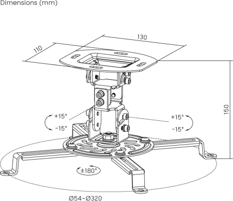 Maclean Ceiling Mount/Hanger for Projectors, 54–320
