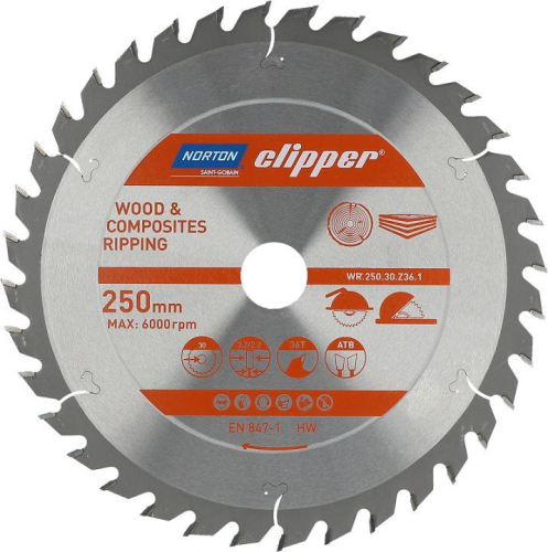 Griešanas disks kokam Norton Clipper ; 250x30