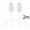 Swissten Textile Универсальный Quick Charge 3.0 USB-C - USB-C Кабель данных 2 м Серебряный