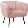 Atpūtas krēsls TUCKER 78x71xH69cm, rozā auduma, melna metāla kājas