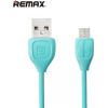 Remax LESU Izturīgs un fleksibls Universāls Micro USB uz USB Datu un uzlādes Kabelis 1m Zils