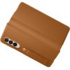 Samsung Galaxy Z Fold3 5G Leather Flip Cover Camel Oriģinālie maciņi