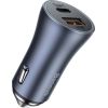 Baseus Golden Contactor Pro car charger, USB + USB-C, QC4.0+, PD, SCP, 40W (gray)