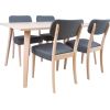 Dining set ADORA table and 4 chairs, light beech