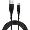 Fusion Fishbone USB-A uz USB-C kabelis 30W / 3A / 1,5m melns