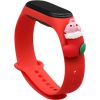 Fusion Xmas Santa siksniņa pulkstenim Xiaomi Mi Band 3 / 4 sarkans