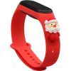 Fusion Xmas Santa 2 siksniņa pulkstenim Xiaomi Mi Band 3 / 4 sarkans