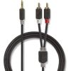 Nedis Aux провод 3.5 mm -> 2x RCA 0.5m Черный