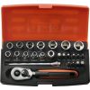Bahco Sockets 4-13mm and bits PH,HEX,TORX set 1/4" 25pcs blister