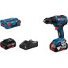 Bosch Cordless drill GSR 18V-55, 2x4.0Ah, GAL 18V-40, 0-450 / 0-1.750 min.-1