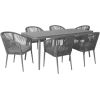 Комплект садовой мебели ECCO с 6 стульями (21177) алюминиевая рама с веревкой Dārza mēbeļu komplekti