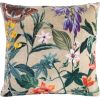 Подушка AMAZONIA 45x45см, цветы/ бежевая ткань, 100%хлопок,  ткань 248