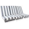 Swing cushions MONTREAL 114x52x9cm/3pcs, black-white striped