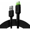 KAB USB > USB-C (ST - ST) 2m Green Cell Backlight Green LED Black