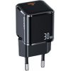 Usams T45 US-CC148 Mini Universāls Ātrs lādētājs 30W 1x USB-C (Type-C) Ligzda PD 3.0 3A 5-20V Melns