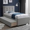 Bed OSWALDO 90x200cm, with mattress HARMONY UNO POCKET, platinum grey