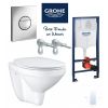 Grohe Bau Ceramic komplekts 4-1 pods ar vāku, rāmis, taustiņš un stiprinājumi