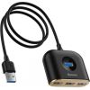 4-in-1 Baseus Square Round USB Adapter, HUB USB 3.0 to 1x USB 3.0 + 3x USB 2.0, 1m black