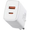 Baseus Compact quick charger USB Type C / USB 20 W 3 A Power Delivery Quick Charge 3.0 white (CCXJ-B02)