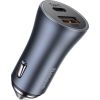 Baseus TZCCJD-0G Golden Contactor Car Charger Dual Quick Charger USB 40W Dark Grey