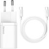 Baseus Super Si Quick Charger 1C 25W with USB-C cable for USB-C 1m (white)