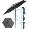 Saska Garden Dārza lietussargs 300 cm salokāms pelēks