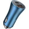 Baseus Golden Contactor Pro car charger, USB + USB-C, QC4.0+, PD, SCP, 40W (blue)