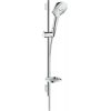 Hansgrohe Raindance Select E 120 3jet/Unica'S Puro 0.65m dušas komplekts ar ziepju trauku, hroms