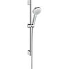 Hansgrohe Crometta 100 1jet EcoSmart 9l/min/Unica'Crometta 0.65m dušas komplekts, balts/hroms Dušas un komplekti