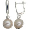 Sudraba auskari ar 'angļu' slēdzēju #2203551_PE, Sudrabs	925°, Pērles , 6.2 gr. Ar "angļu" slēdzēju