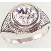 Серебряное кольцо #2100947(POx-Bk)_SV, Серебро	925°, оксид (покрытие), Кристаллы swarovski , Размер: 17.5, 3.8 гр.