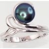 Sudraba gredzens #2101457(PRH-GR)_PE-BK, Sudrabs	925°, rodijs (pārklājums),  pērles , Izmērs: 16.5, 3.4 gr.