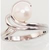 Серебряное кольцо #2101457(PRH-GR)_PE, Серебро	925°, родий (покрытие), Жемчуг , Размер: 16.5, 3.5 гр.