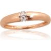 Золотое кольцо #1101016(Au-R+PRh-W)_DI, Красное Золото	585°, родий (покрытие) , Бриллианты (0,03Ct), Размер: 17, 1.72 гр.