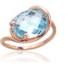 Золотое кольцо #1100958(Au-R)_TZLB, Красное Золото	585°, Небесно-голубой топаз , Размер: 18, 3.95 гр.