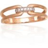 Золотое кольцо #1100946(Au-R+PRh-W)_DI, Красное Золото	585°, родий (покрытие) , Бриллианты (0,036Ct), Размер: 16.5, 2.06 гр.