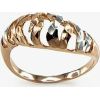 Золотое кольцо #1100066(AU-R+PRH-W), Красное золото	585°, родий (покрытие) , Размер: 15.5, 1.6 гр.