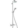 Hansgrohe Croma 160 1jet Showerpipe ar augšējo dušu, rokas dušas klausuli un termostatu, hroms Dušas un komplekti