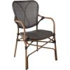 Садовый стул BAMBUS 56x66xH95см, бежевое текстильное сиденье, алюминиевая рама: вид бамбукового дерева