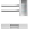 Cama Meble SOHO 5 set (RTV180 cabinet + Wall unit + shelves) White/White glossy