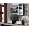 Cama Meble SOHO 5 set (RTV180 cabinet + Wall unit + shelves) Black/White gloss