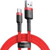 Kabelis USB2.0 A spraudnis - USB C spraudnis, 1.0m QC3.0 ar neilona apdari sarkana BASEUS
