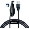 Кабель USB2.0 - штекер - IP-Lightning штекер, 1.2м, держатель телефона, чёрный, нейлоновая оплётка, BASEUS