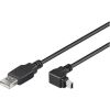 Goobay Kabelis USB2.0 A spraudnis -> USB mini B spraudnis 90° leņķis,1.8m melns