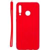 Evelatus Huawei P30 Lite Soft Touch Silicone Case with Strap Red