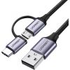2in1 USB cable UGREEN Type-C / Micro USB, QC 3.0, 1m (black)