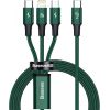 Baseus Rapid Series 3-in-1 cable USB-C For M+L+T 20W 1.5m (Green )