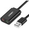 Ugreen USB external sound audio card 3,5 mm mini jack 15cm black (30724)