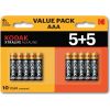 Kodak XTRALIFE Alkaline AAA Battery 10 (5+5 pack)