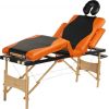 Bodyfit Łóżko do masażu 4 segmentowe dwukolorowe czarno - pomarańczowe (1045)